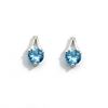 14Kt White Gold Classic Accent Blue Topaz Stud Earrings