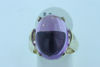 14Kt Yellow Gold Large Cabochon Amethyst and Diamond Ring