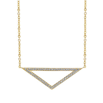 14kt Yellow Gold Contemporary Diamond Triangle Pendant