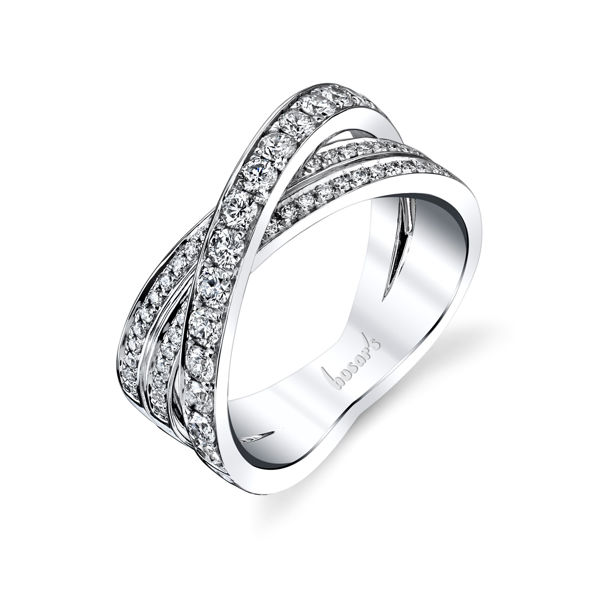 14Kt White Gold Intertwined Diamond Ring