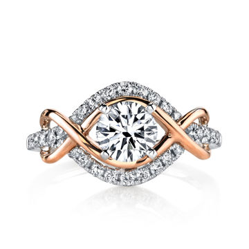 14Kt White and Rose Gold Infinity Diamond Engagement Ring