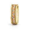 14Kt White, Yellow and Rose Gold Braided Men’s Wedding Band