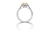14Kt White Gold Fancy Yellow Diamond Ring with Halo