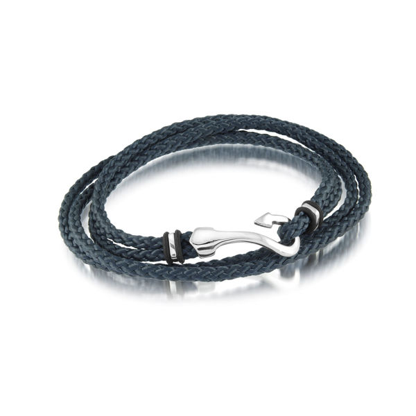 Italgem Men’s Cord Bracelet with Stainless Steel Hook Clasp