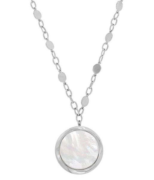 Reflection Necklace with a bezel set Mother of Pearl