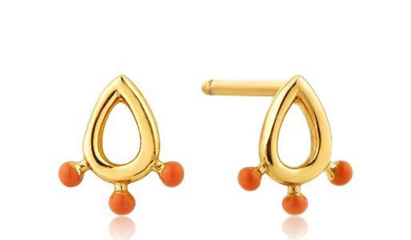 Dotted Raindrop Stud Earrings