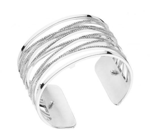 40mm Liens Cuff Bracelet in Silver with Cubic Zirconia