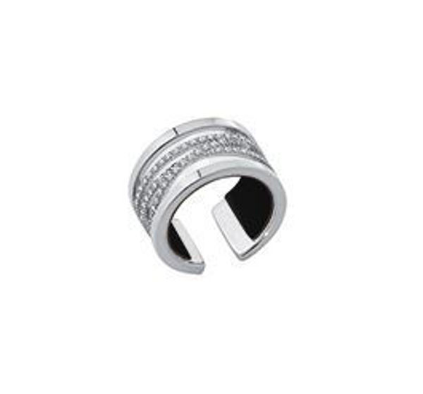12mm Silver Liens Ring with Cubic Zirconia. Size Medium