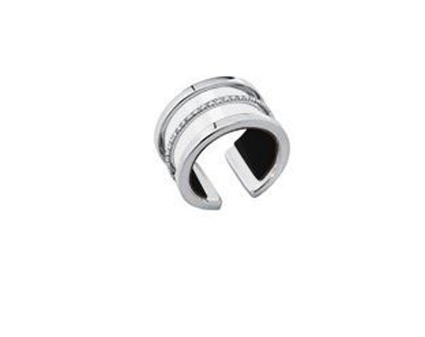 12mm Parralleles Ring in Silver with Cubic Zirconia. Size Medium
