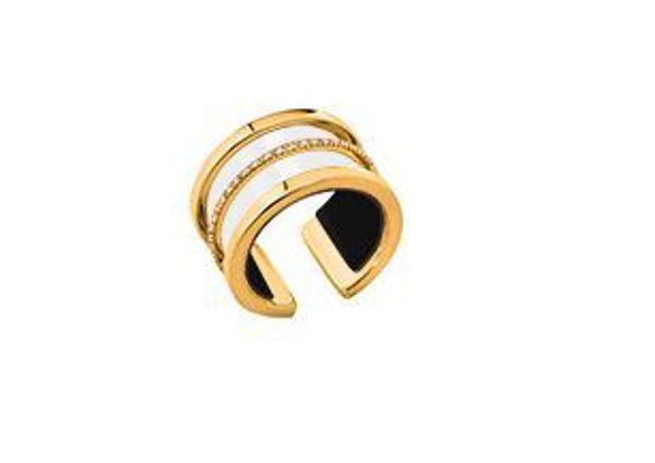 12mm Paralleles Ring in Yellow with Cubic Zirconia. Size Medium