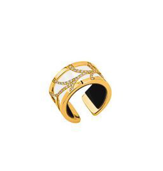 12mm Yellow Courbe Ring with Cubic Zirconia. Size Large