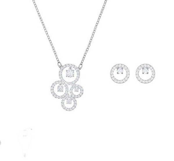 CREATIVITY SET, WHITE, RHODIUM PLATING