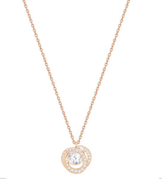 GENERATION PENDANT, SMALL, WHITE, ROSE GOLD PLATING