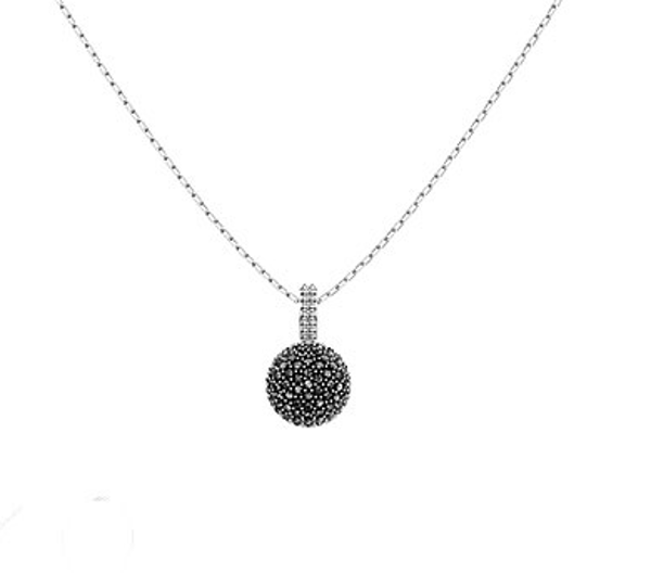 LOLLYPOP NECKLACE, GRAY, RHODIUM PLATING