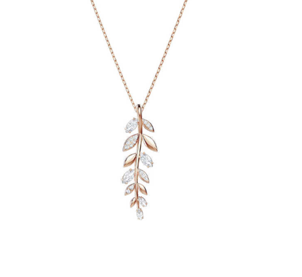 MAYFLY PENDANT, WHITE, ROSE GOLD PLATING