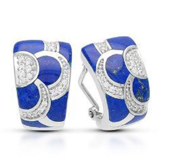 Sterling Silver Adina Genuine Lapis Lazuli Earrings.