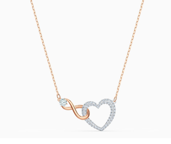 Swarovski infinity and heart necklace