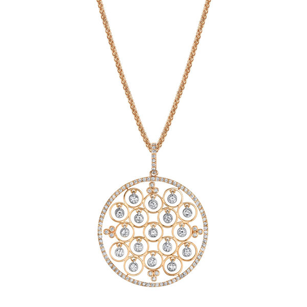 14kt Rose and White Gold Mosaic Pendant