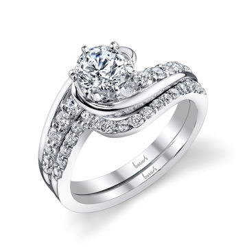 14kt White Gold Swirling Engagement Ring