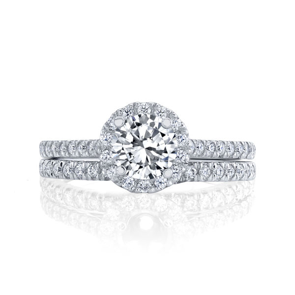 14kt White Gold Classic Halo Engagement Ring