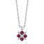 14kt White Gold Natural Ruby and Diamond Cluster Pendant