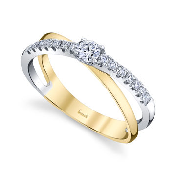 14kt White and Yellow Gold Modern Diamond Ring