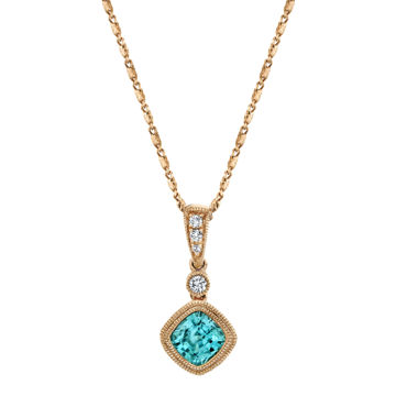 Details about   Blue Zircon 1.01 Ct Gemstone 14k Rose Gold Pendant for Women/Girls 