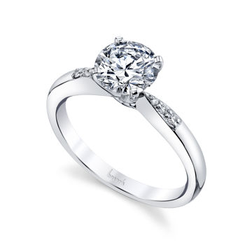 14kt White Gold Slender Diamond Engagement Ring
