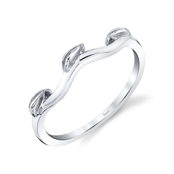 14kt White Gold Wavy Vine Stackable Ring