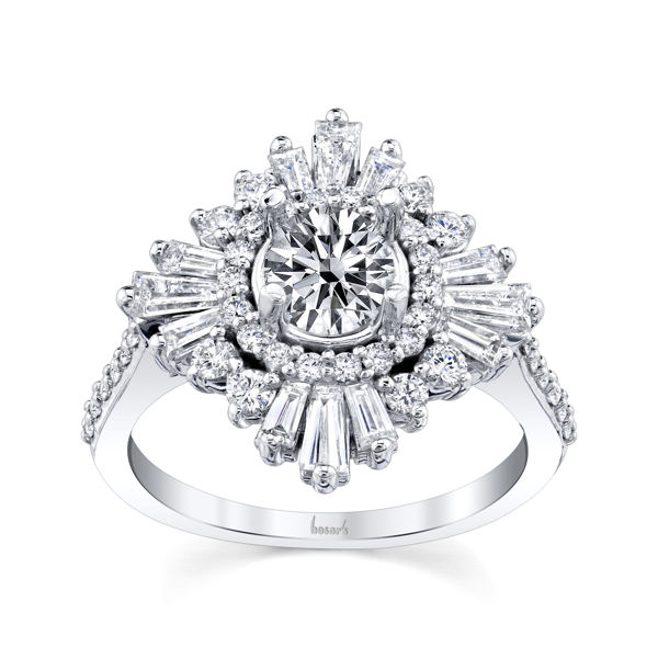 14kt White Gold Blooming Diamond Halo Engagement Ring