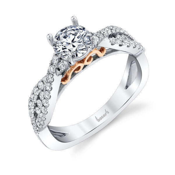 14kt White and Rose Gold Infinity Inspired Diamond Engagement Ring