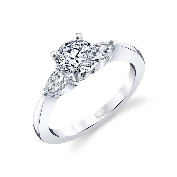 14kt White Gold Pear Shaped Diamond Accent Engagement Ring