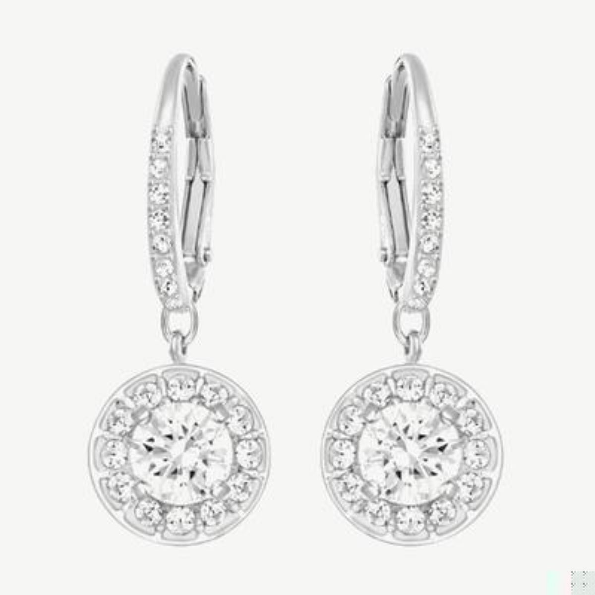 Picture of Swarovski  Angelic Drop Earrings - Pave Set Clear Crystals