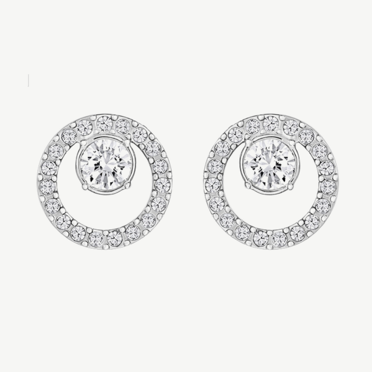 Picture of Swarovski Creativity Circle Stud Earrings with Bezel-Set Crystal