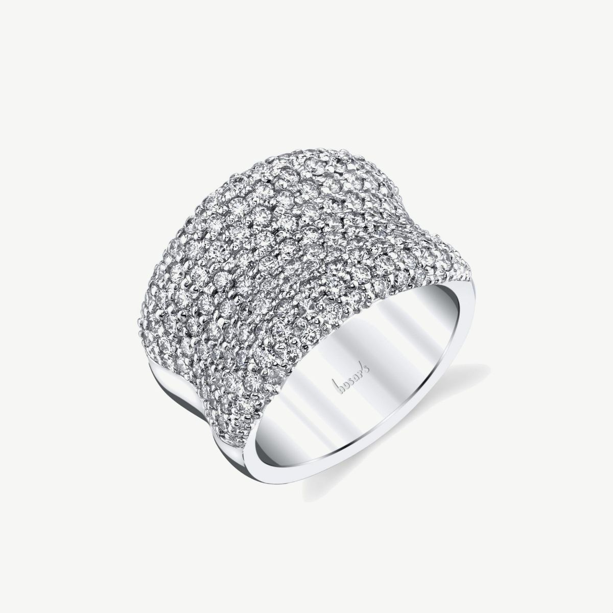 Picture of 14K White Gold Wide Pave Set Dome Diamond Right Hand Ring