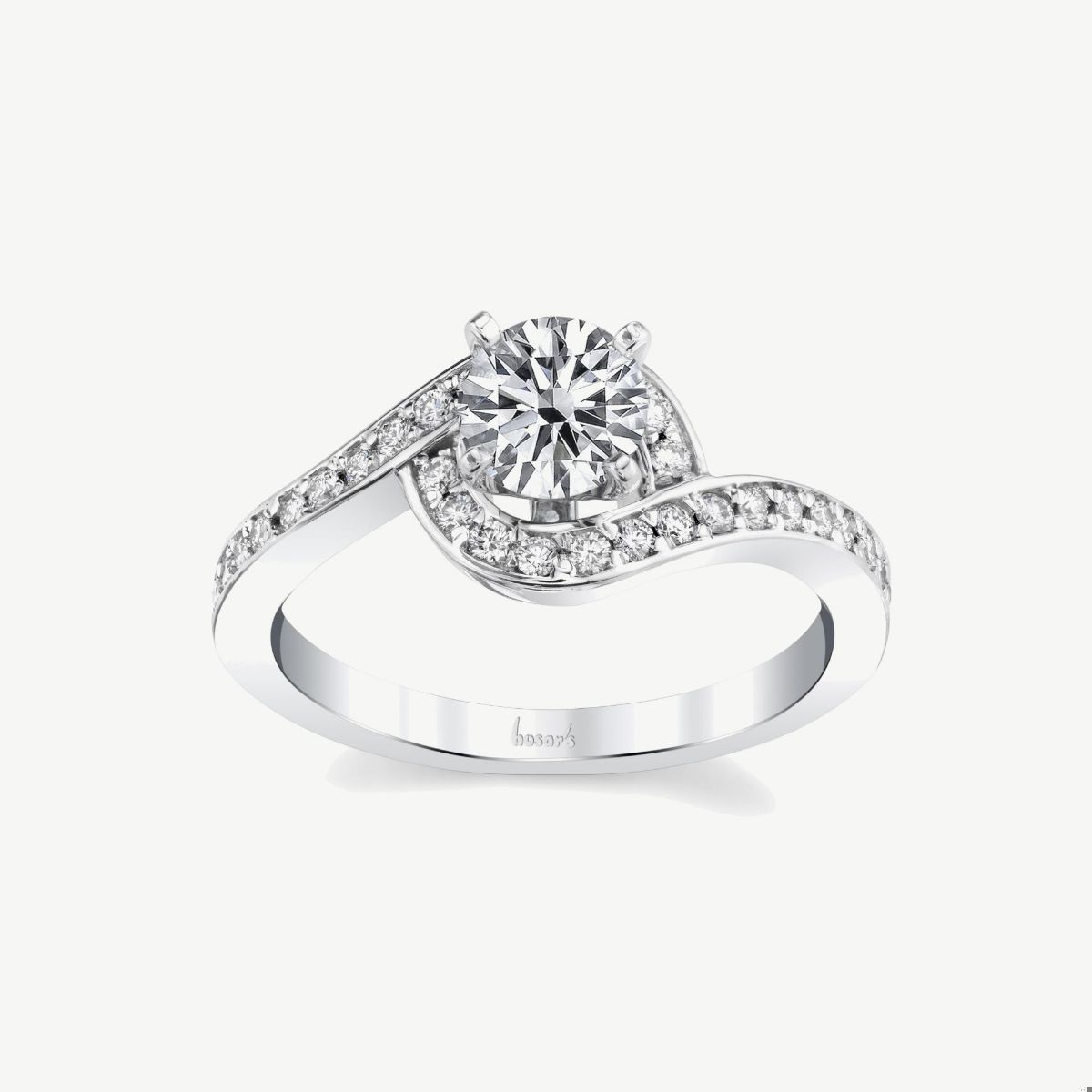 Picture of 14K White Gold Bypass and Channel Set Diamond Ring