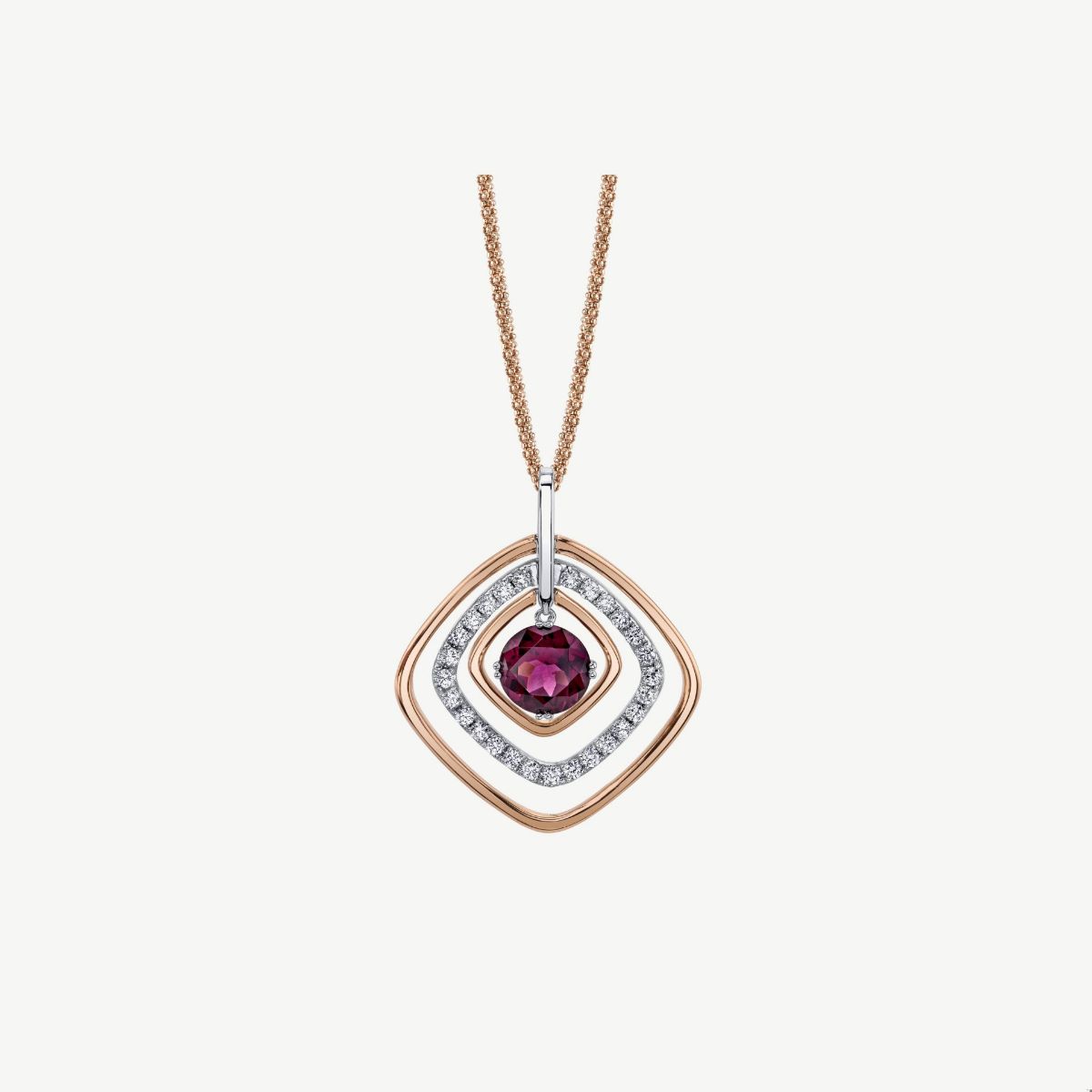 Picture of 14K White Gold Rhodolite Garnet Pendant