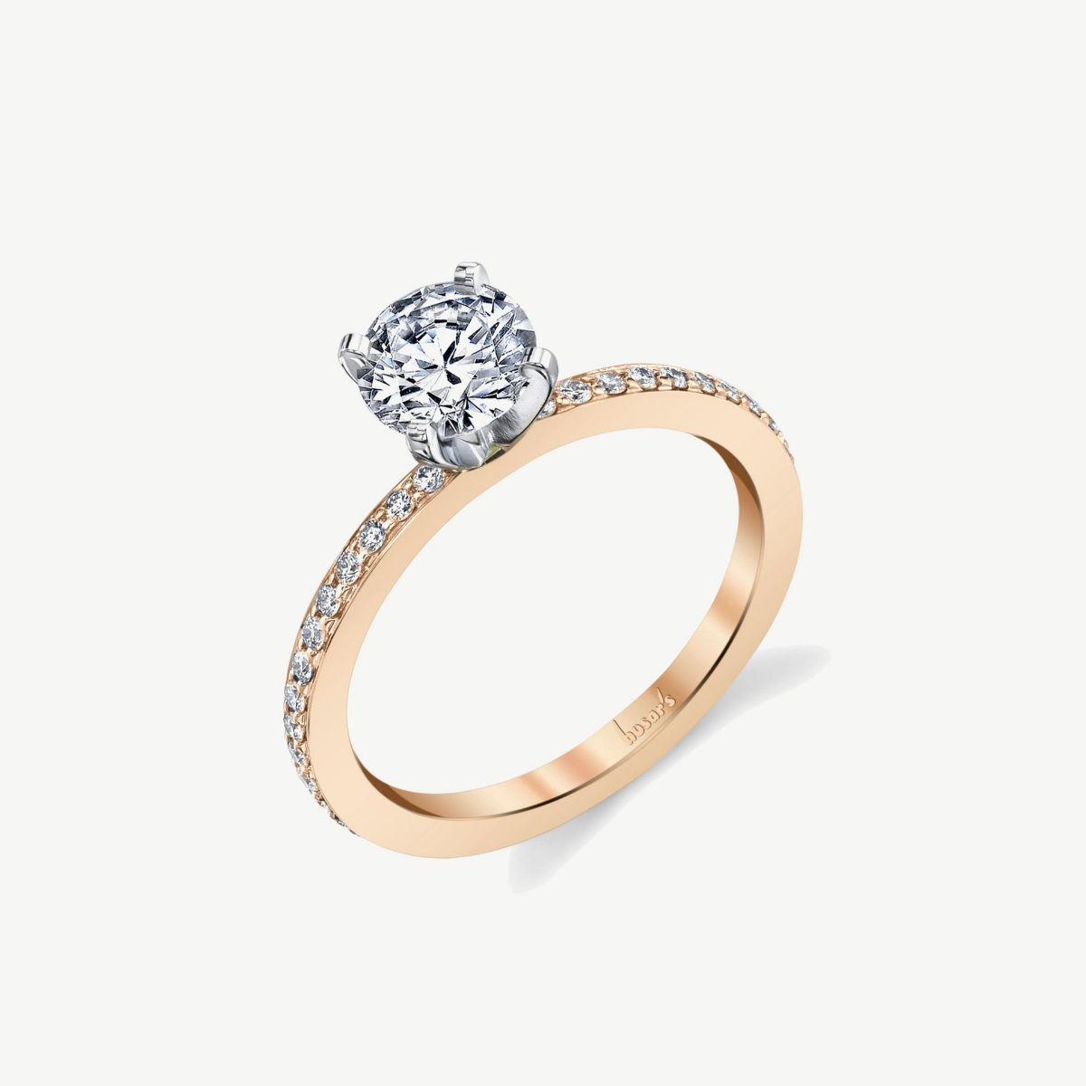Picture of 14K Gold Single Row of Prong Set Rounds Engagement Ring