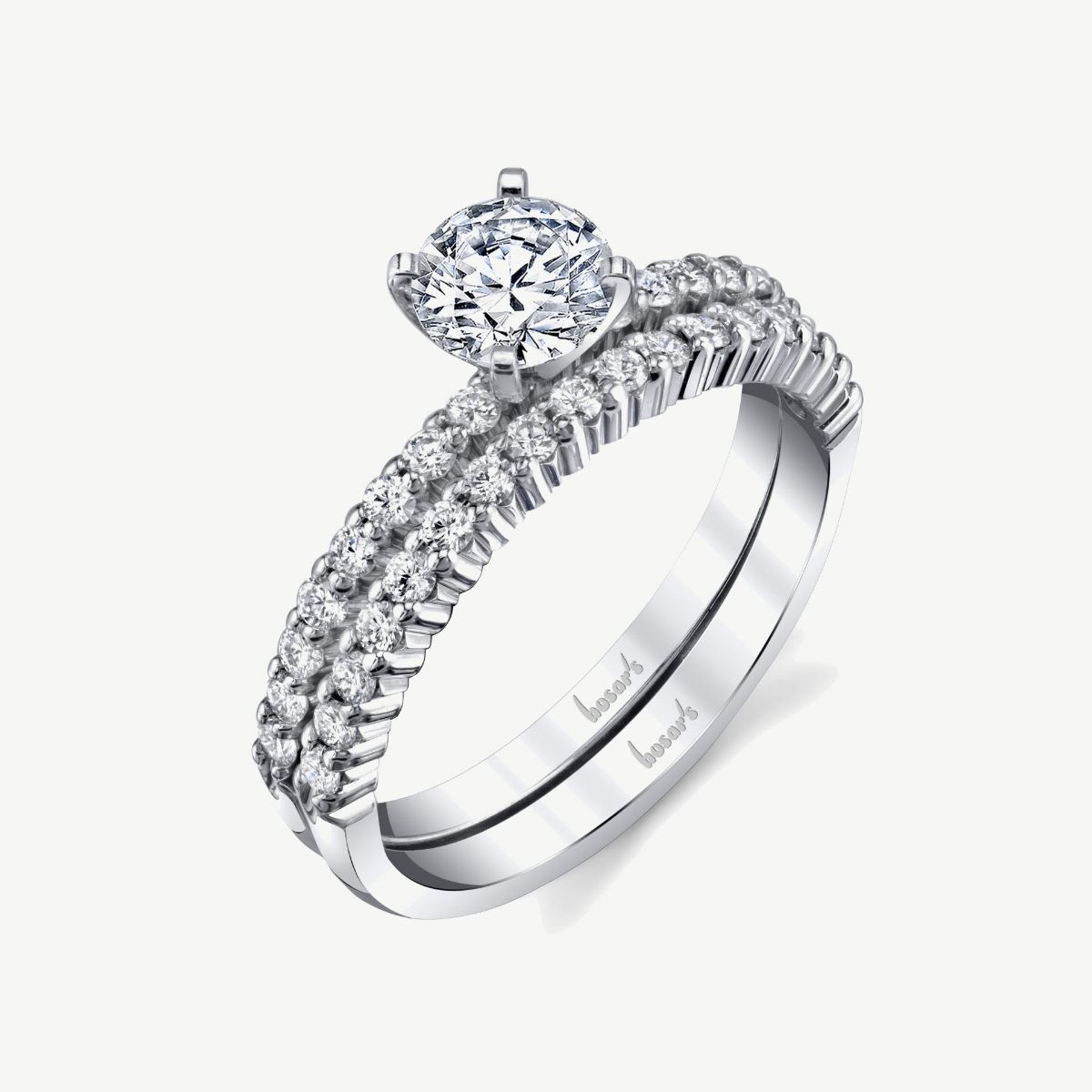Picture of 14K Gold Shared Prong Set Round Band with Soft Rounded Finish