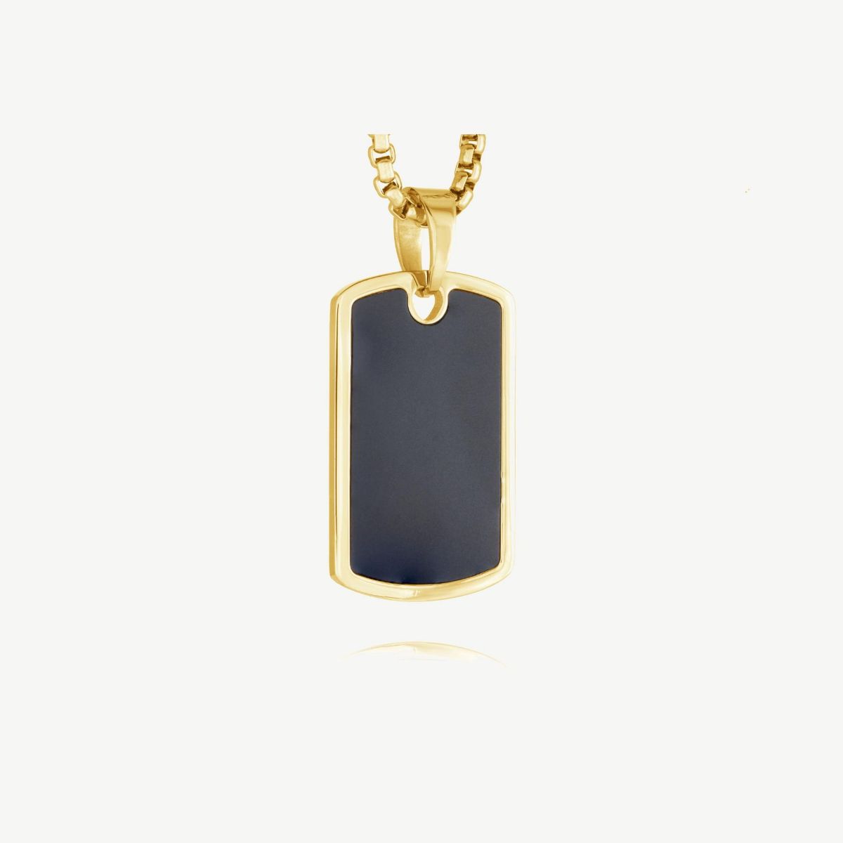 Picture of 22" Ion Plated Stainless Steel Matte Center Dog Tag Necklace