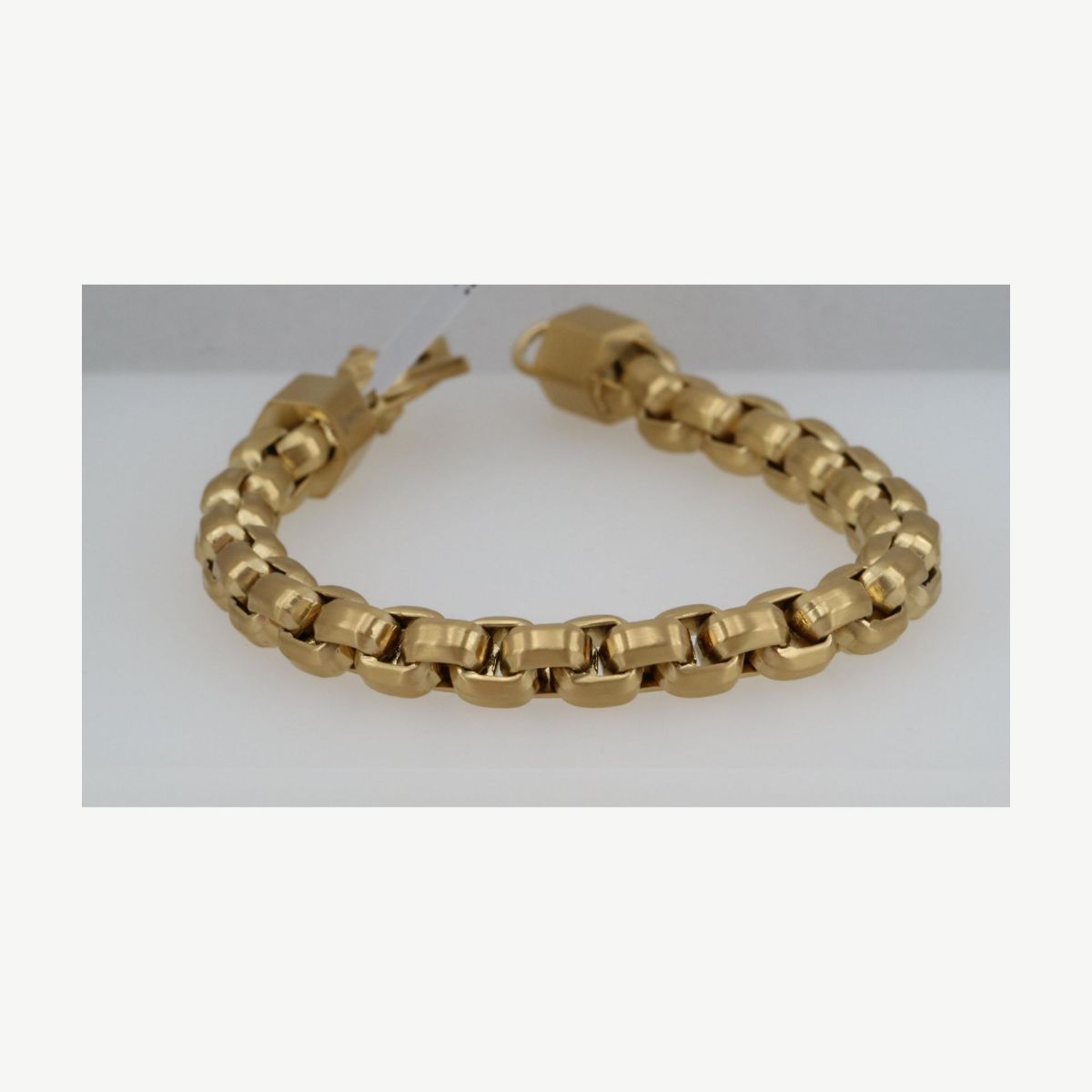 Picture of 8.5" Ion Plated Stainless Steel Classic Box Link Bracelet with Matte Finish