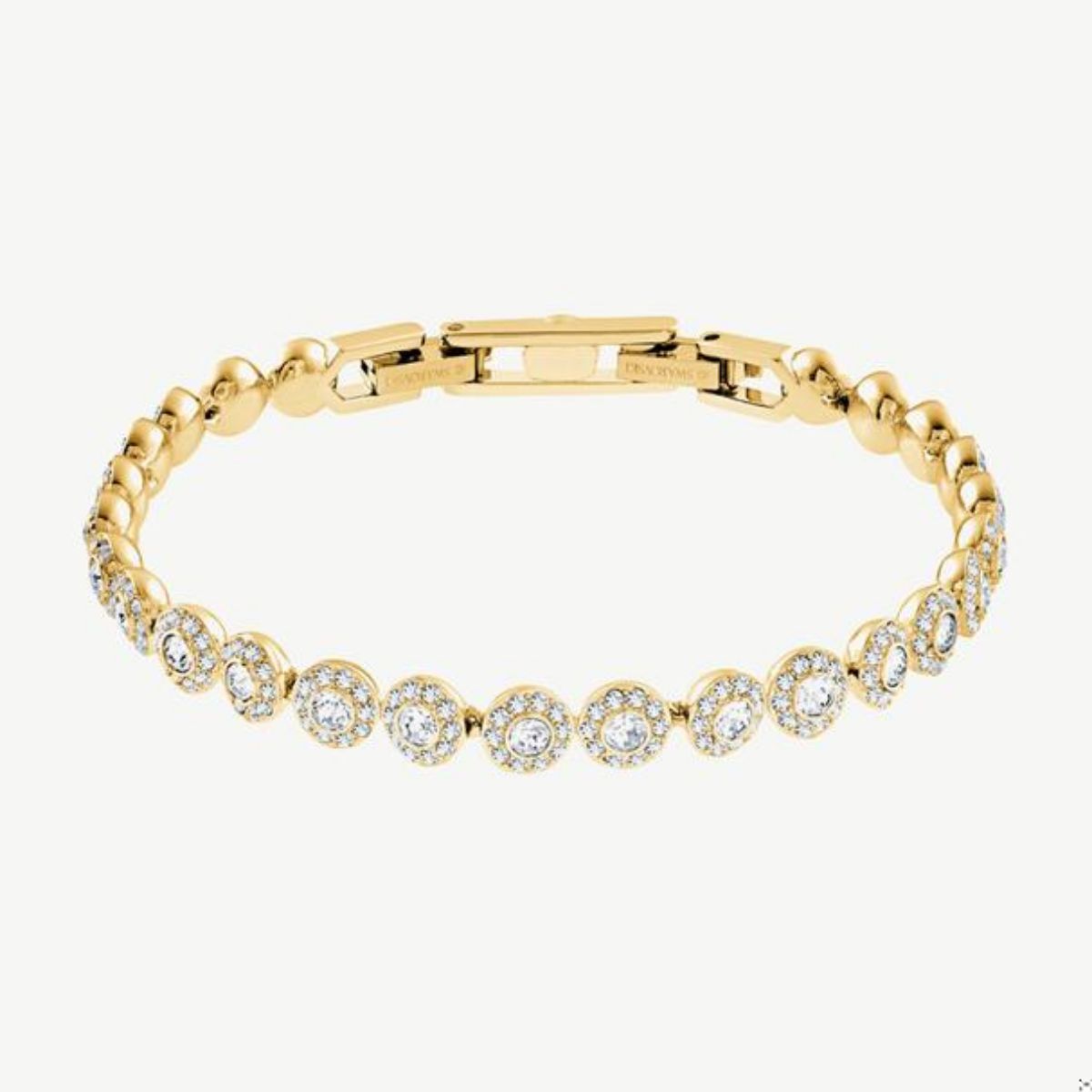 Picture of Swarovski  Angelic Bracelet - Single Row of Crystals with Pave Halo