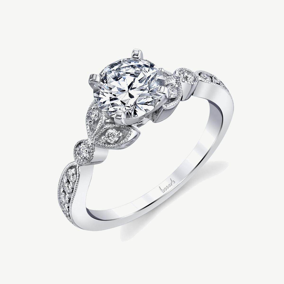 Picture of 14kt White Gold Nature Inspired Engagement Ring