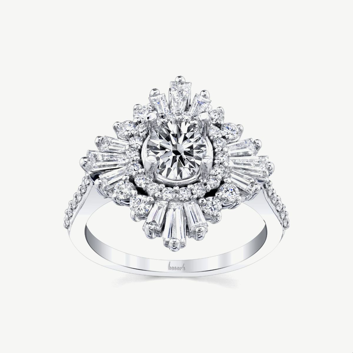 Picture of 14kt White Gold Blooming Diamond Halo Engagement Ring