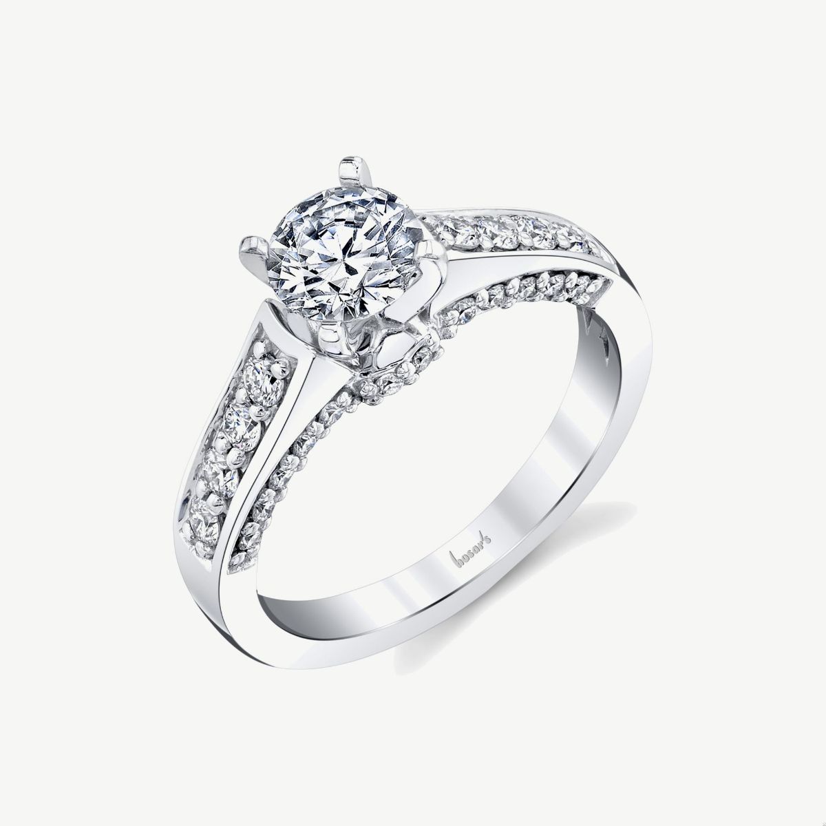 Picture of 14kt White Gold Dimensional Diamond Engagement Ring