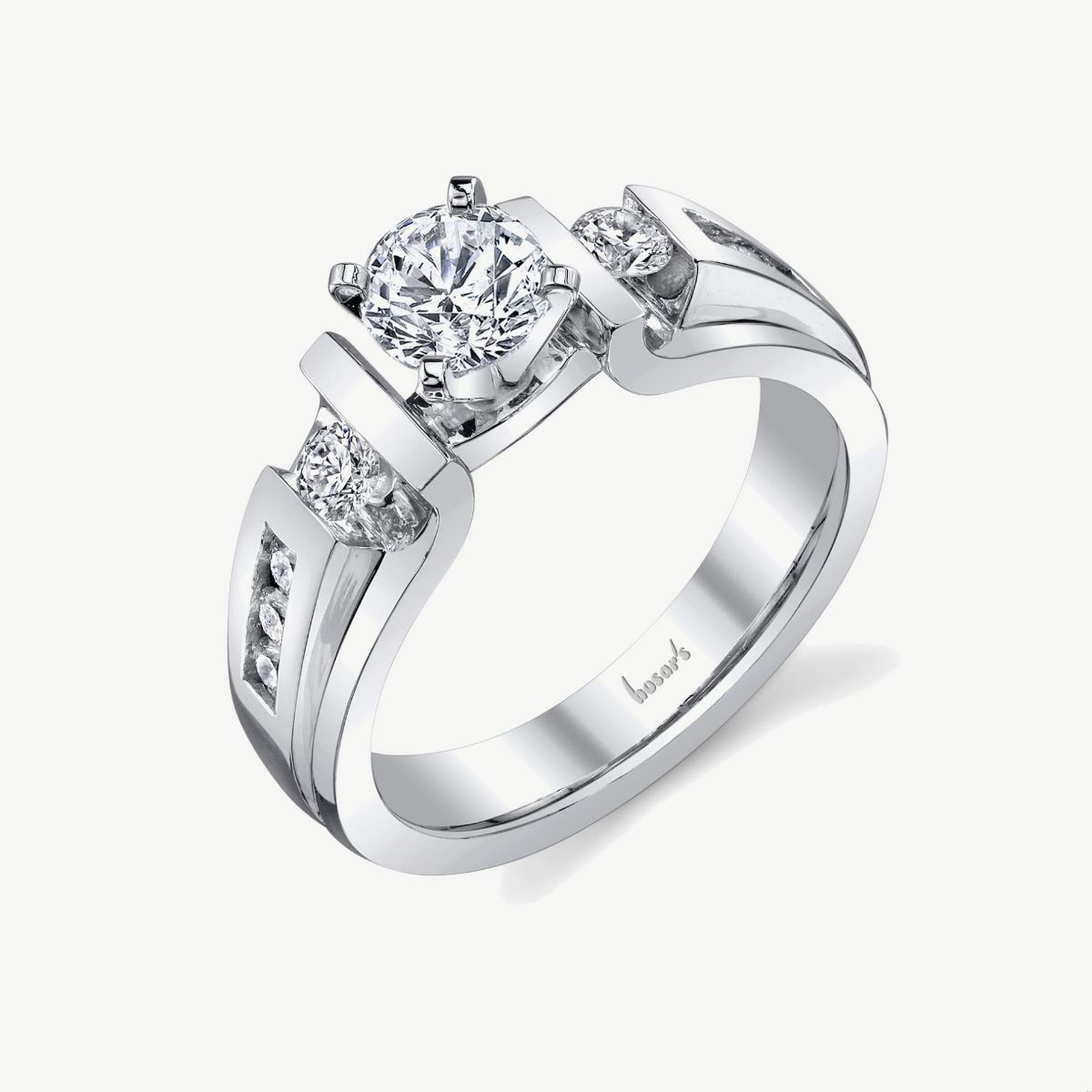 Picture of Bridal Semi Mount Ring with Barset and Channel Set Stones
