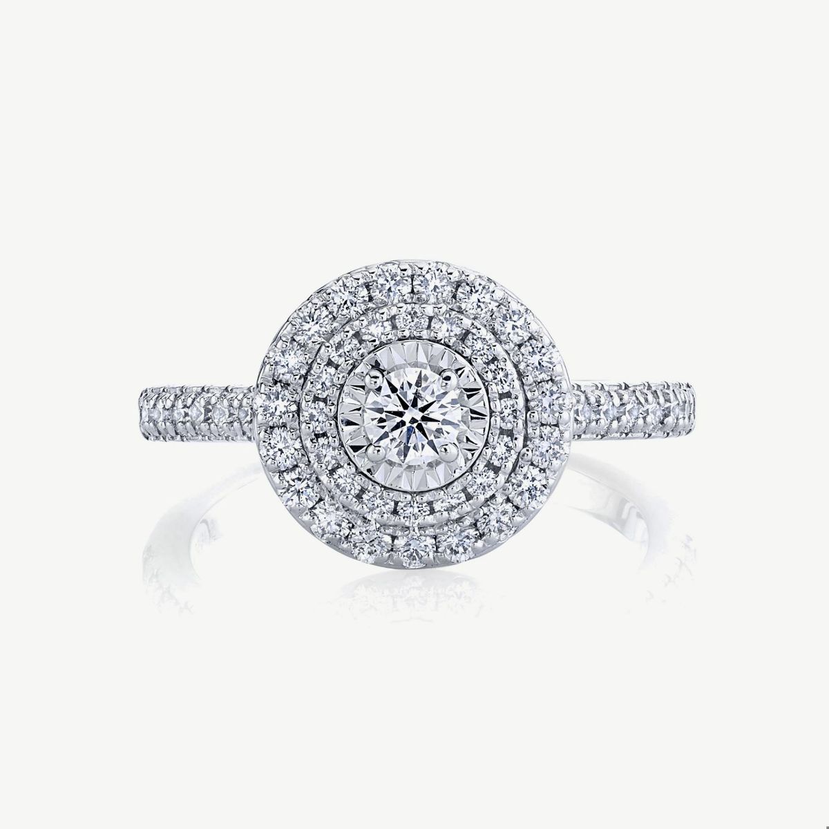 Picture of 14kt White Gold Double Halo Illusion Diamond Ring