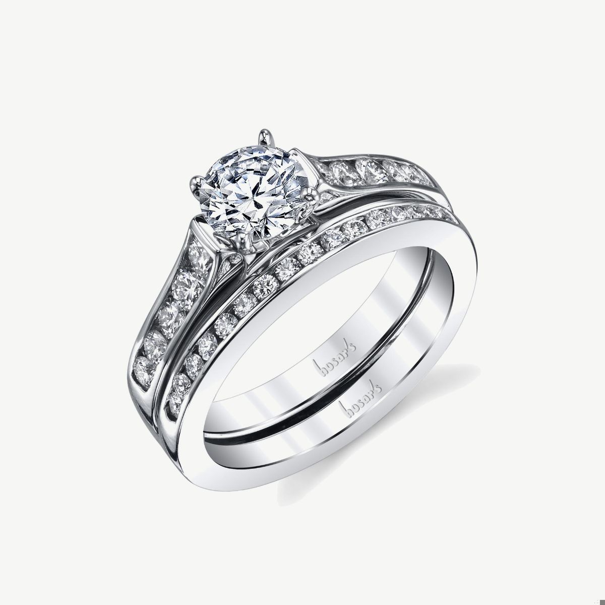 Picture of 14K Gold  Cathedral Semi Mount Ring with Peg Head and Graduated Tapered Shank