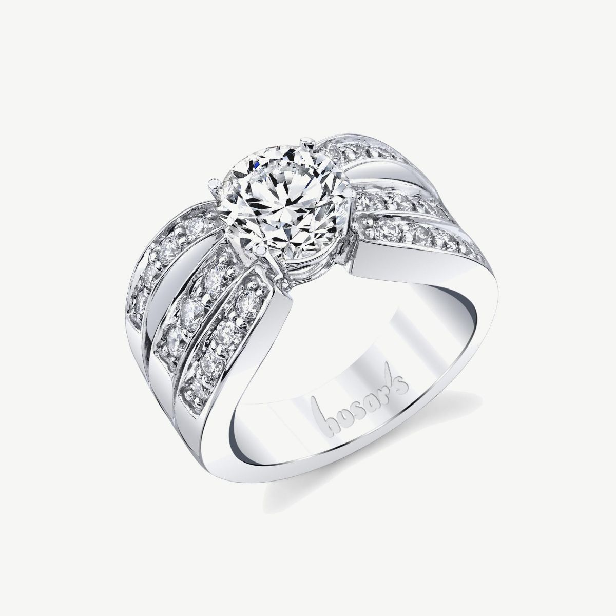 Picture of 14K White Gold Three-Row Diamond Pendant – Tapered Open Design