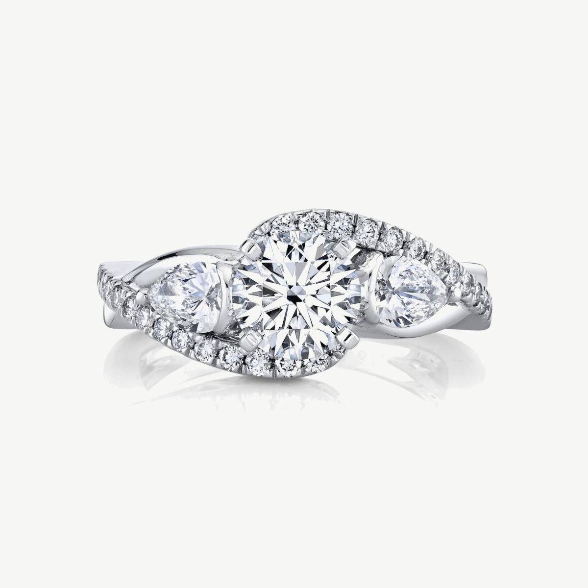 Picture of 14K White Gold Bypass Pear-Shaped Diamond Ring